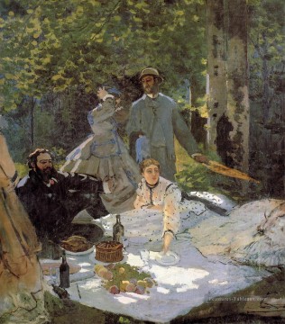 Déjeuner sur le panneau du centre de l’herbe Claude Monet Peinture décoratif
